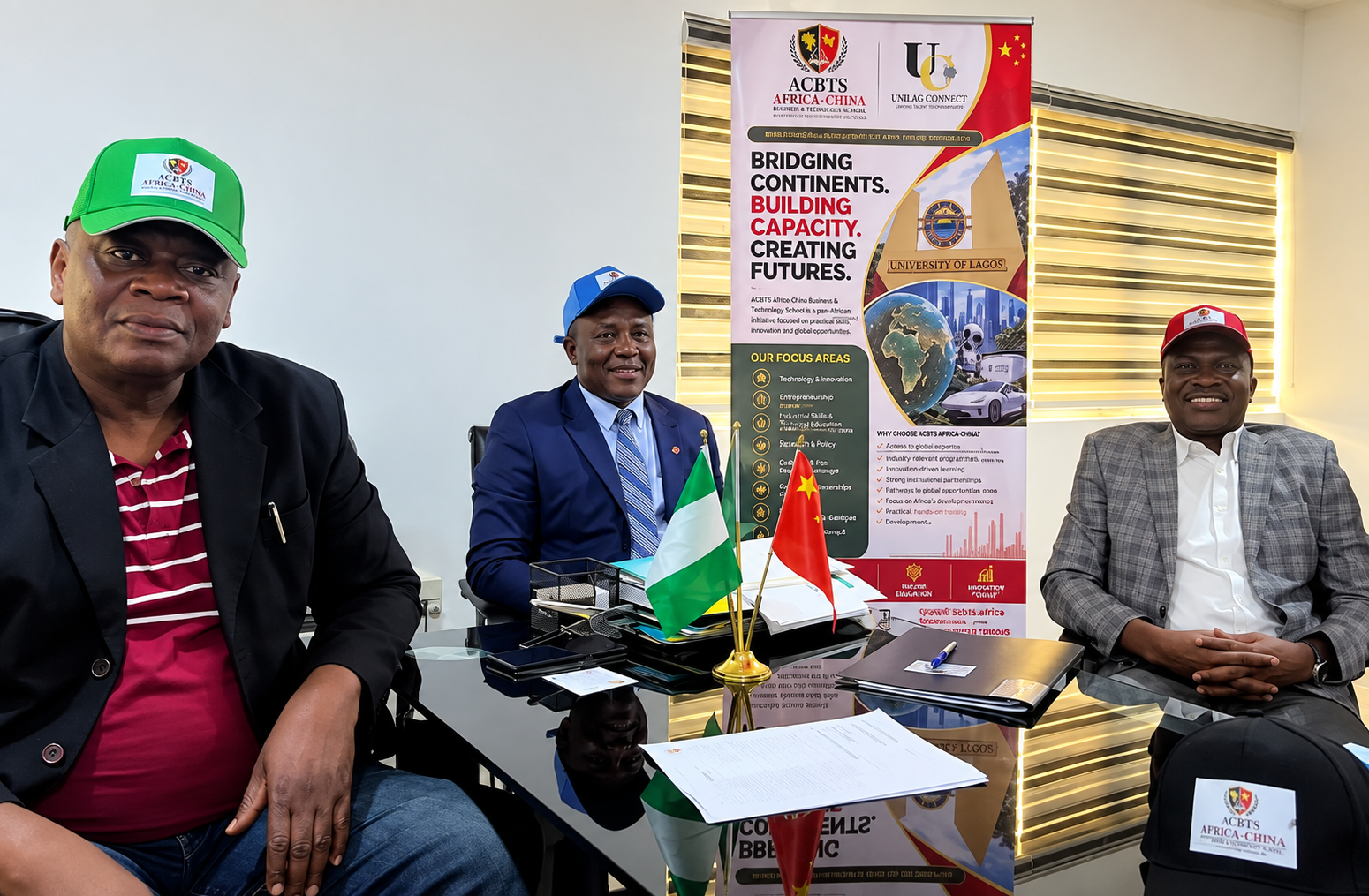 ACBTS and UNILAG Consult representatives meeting after their capacity-building partnership agreement